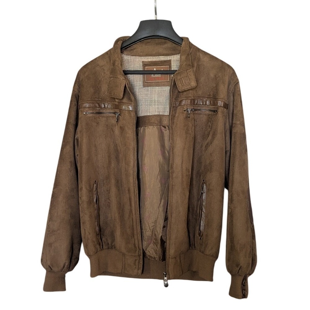 Vintage Italian Vera Pelle Suede & Leather Jacket AE High Fashion, Made in Italy